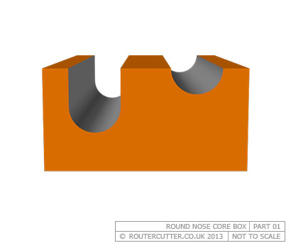 Whiteside Round Nose Core Box Router Bit - Cut Profile - Part 1