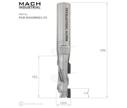Mach Industrial PUD-M123585Z1-C5 Compression 1+1 PCD Router Bit