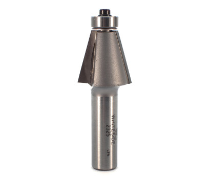 2 Flute tungsten carbide tipped Whiteside 2305 edge bevel router bit with 15 degree cut angle. Whiteside 2325 is ball bearing guided and designed for edge trimming and profiling. Create 12 sided boxes with Whiteside 2325.