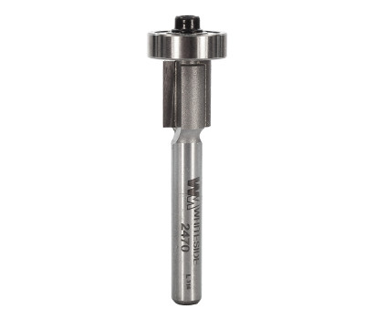 2 Flute tungsten carbide tipped Whiteside 2470 overhang flush trim router bit with oversized ball bearing guide for pre-trimming to a 3.18mm (1/8