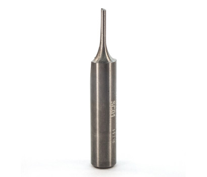 1 Flute solid carbide Whiteside SC01 straight cut router bit for a traditional straight cut finish. The advantage of solid carbide straight cut router bits is the plunging ability of the bits. 1/4