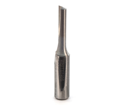 1 Flute solid carbide Whiteside SC03 straight cut router bit for traditional quality joinery finish. The advantage of solid carbide straight cut router bits is the plunging ability of the end mill. 1/4