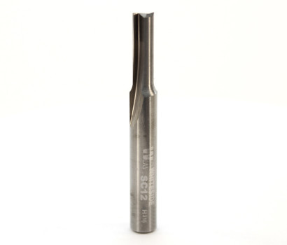 2 Flute solid carbide Whiteside SC12 straight cut router bit for high quality joinery finish. The advantage of solid carbide straight cut router bits is the plunging ability of the end mill. 1/4