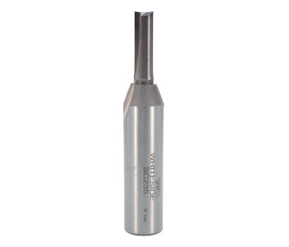 2 Flute solid carbide Whiteside SC235 straight cut router bit for undersized plywood dado. The advantage of solid carbide straight cut router bits is the plunging ability of the end mill. 1/2