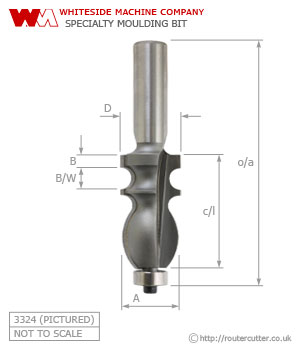 Whiteside Specialty Moulding Router Bit