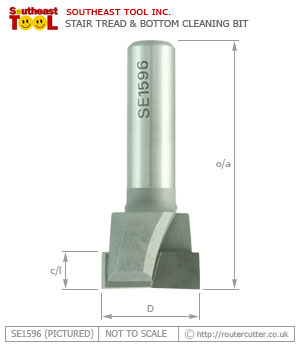 Souteast Tool SE1596 Stair Tread and Bottom Cleaning Router Bit