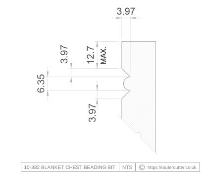 Whiteside 10-382 Blanket Chest Beading Router Bit