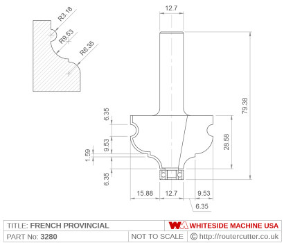 Whiteside 3280 French Provincial Moulding Router Bit