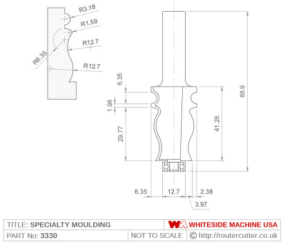 Whiteside 3330 Specialty Edge Moulding Router Bit
