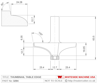 Whiteside 3294 Thumbnail Table Edge Router Bit