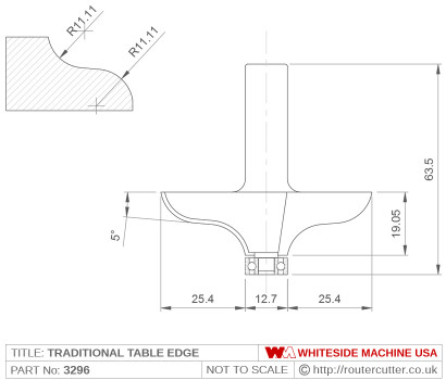 Whiteside 3320 Specialty Edge Moulding Router Bit