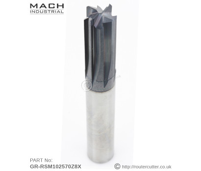 10mm Shank Mach Industrial GR-RSM102570Z8X tungsten carbide straight cut router bit for fibre glass, CFRP, GFRP, Honeycomb and Graphite. Nano grain tungsten carbide router bits with nano technology coatings for marine, aerospace and aviation.