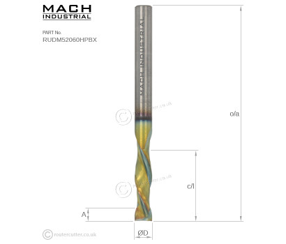 Mach Industrial MI-RUDM52060HPBX nano coated compression spiral router bit