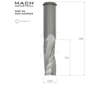Mach Industrial MI-RUM164290Z3 tungsten carbide up cut 3 flute spiral router bit