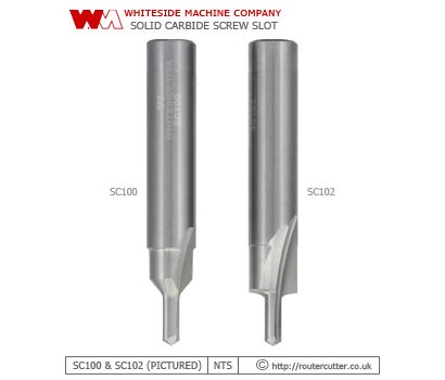 Whiteside Machine Company Solid Carbide Straight Cut Screw Slot Router Bit