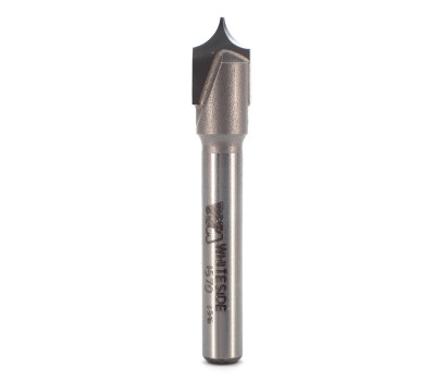 2 Flute brazed tungsten carbide tipped Whiteside 1570 point cutting roundover router bit. A plunging router bit for grooving and rounding edges simultaneously. Designed for CNC edge trimming and roundover; hand carving signs with decorative patterns.