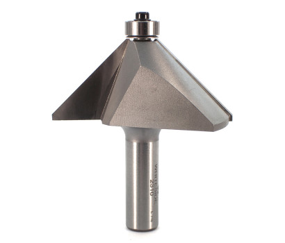 2 Flute tungsten carbide tipped Whiteside 2310 chamfer router bit with 45 degree cut angle. Whiteside 2310 is ball bearing guided and used for trimming operations and cutting 45 degree ends for square mitre joints. 2310 Has a 12.7mm (1/2