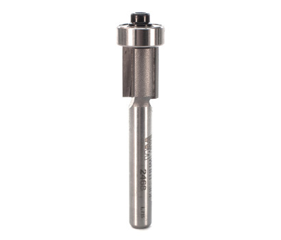 2 Flute tungsten carbide tipped Whiteside 2468 overhang flush trim router bit with oversized ball bearing guide for pre-trimming to a 1.59mm (1/16