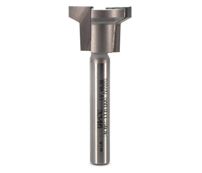 Whiteside 3346 Locking Drawer Glue Joint Router Bit for cutting drawer joints on a router table. The locking drawer glue joint increases total glue area and self aligns the joint during assembly. One tool makes both cuts.
