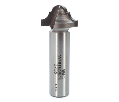 2 Flute tungsten carbide tipped Whiteside 3735 classical round bottom router bit with plunge point round bottom for decorative grooving and veining. Whiteside 3735 for accents to furniture and adding raised panel patterns to doors and drawers.
