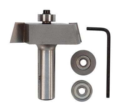 Whiteside 5980 Raised Panel Shaker Mission Style Router Bit Set with 3 bearing sizes for variation in reveal depth. Shaker or Mission style furniture pieces are as popular with modern furniture design as they are with historic architectural design.