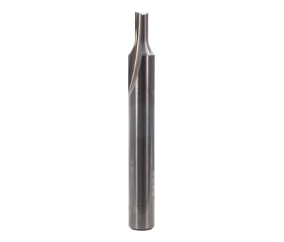 2 Flute solid carbide Whiteside SC33 straight cut router bit for flat bottom veining. The advantage of solid carbide straight cut router bits is the plunging ability of the bits. 1/4