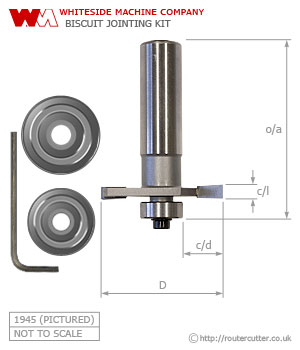 Whiteside Biscuit Jointing Router Bit Kit 