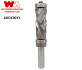 2+2 Compression Whiteside UDC9213 ultra-long ultimate flush trim combination spiral router bit. Cutting edge diameter CED 22.23mm. Cutting edge length CEL 53.98mm. Ball bearing top and bottom, turning over templates on router table.